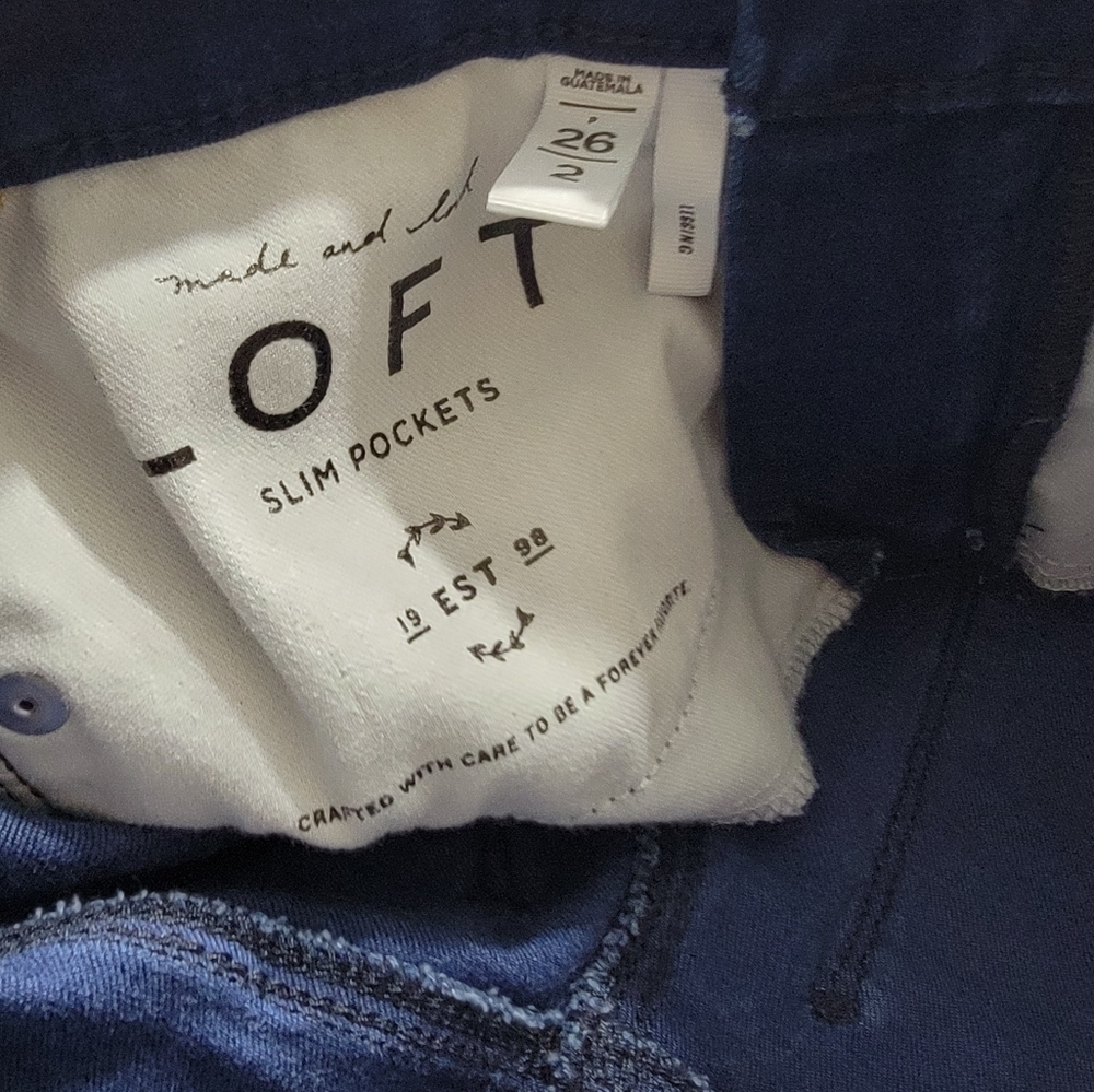 LOFT NWOT Denim Slim Pockets Legging Jean Women's Size 26 Petite - Picture 8 of 9